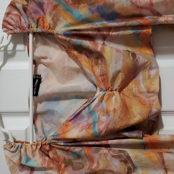 PrettyLittleThing Multicolor Long Sleeve Deep V Fitted Crop Top Size 8 - Picture 2 of 14